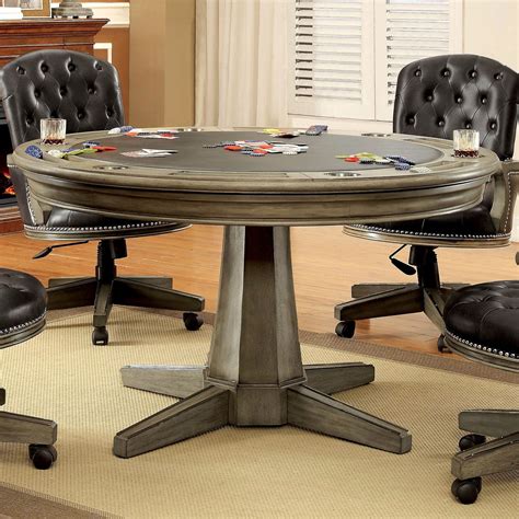 grey poker table set